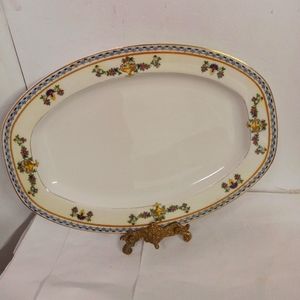 Rare Vintage TK Thuny 14" Octagon Meat Platter Serving Czechoslovakia  Porcelain